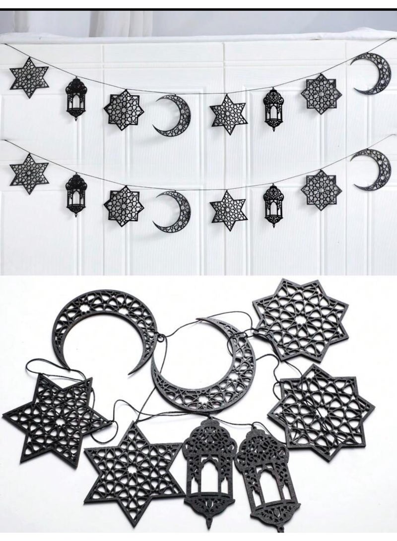 زينة رمضان جدارية باللون الأسود | ديكور رمضاني أنيق للمنازل والمجالس - Image 5